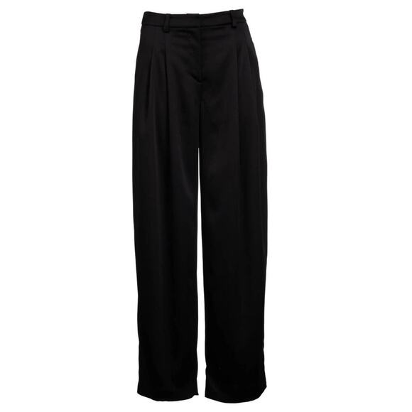 NWT Dannijo Size Small Noir Boss Pleated Trousers Wide Leg Designer Luxury Chic - Picture 1 of 13